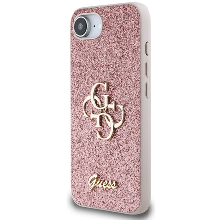 Guess Fixed Glitter Big 4G - Etui do iPhone 16e (różowy) (GUHCPSE4HG4SGP)