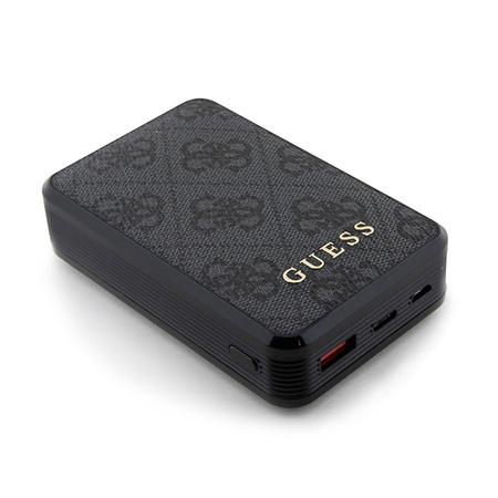 Guess 4G Leather Metal Logo - Power Bank 10000 mAh 18W (czarny) (GUPB10DP4GEGK)