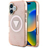 Guess IML Metal Glitter 4G Circle Triangle MagSafe - Etui do iPhone 16 (różowy) (GUHMP16SHG4PRTGP)