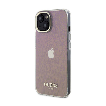 Guess IML Faceted Mirror Disco Iridescent - Etui iPhone 15 (różowy) (GUHCP15SHDECMP)