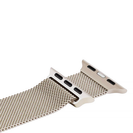 Crong Milano Steel – Pasek ze stali nierdzewnej do Apple Watch 44/45/46/49 mm (szampański) (CRG-44MST-CHP)
