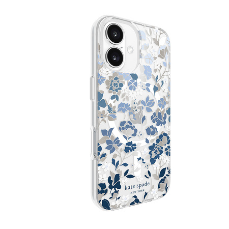 Kate Spade New York Protective Gems MagSafe - Etui iPhone 16 (Flowerbed Blue) (KS054338)