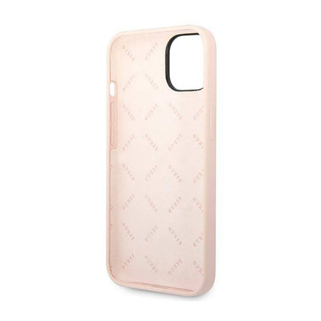 Guess Silicone Triangle Logo - Etui iPhone 14 (różowy) (GUHCP14SSLTGP)