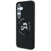 Karl Lagerfeld Silicone Double Heads And Circle MagSafe - Etui Samsung Galaxy S25 (czarny) (KLHMS25SSKCHTCK)