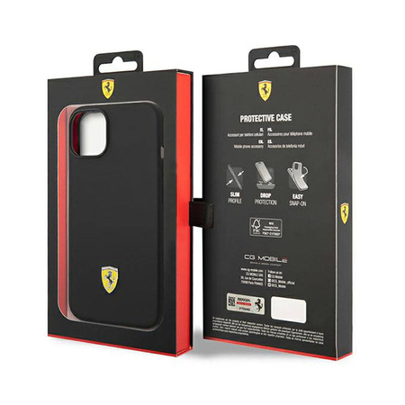 Ferrari Silicone Metal Logo - Etui iPhone 14 Plus (czarny) (FEHCP14MSIBBK)