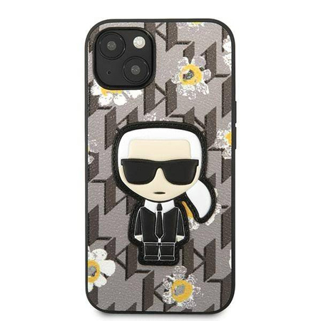 Karl Lagerfeld Iconic Karl Flower - Etui iPhone 13 (szary) (KLHCP13MPMNFIK1)