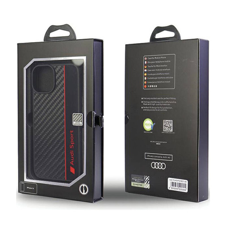 Audi Carbon Fiber Stripe - Etui iPhone 14 (Czarny) (AUS-TPUPCIP14-R8/D1-BK)