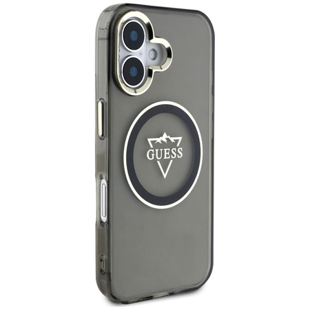Guess IML Metal Mountain Logo MagSafe - Etui do iPhone 16 (czarny) (GUHMP16SHFGTMSLSK)