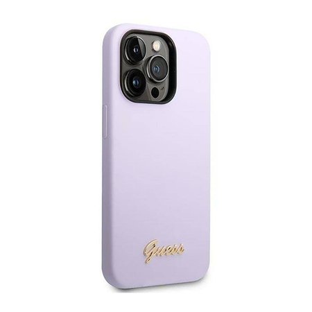 Guess Silicone Vintage - Etui iPhone 14 Pro Max (fioletowy) (GUHCP14XSLSMU)