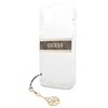 Guess 4G Stripe Brown Charm - Etui iPhone 13 mini (przezroczysty) (GUHCP13SKB4GBR)