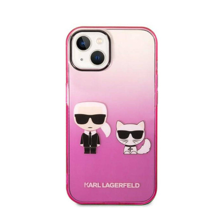 Karl Lagerfeld Gradient Ikonik Karl & Choupette - Etui iPhone 14 Plus (różowy) (KLHCP14MTGKCP)