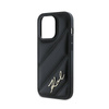 Karl Lagerfeld Diagonal Quilted Script - Etui iPhone 13 Pro (czarny) (KLHCP13LPQDSMGK)
