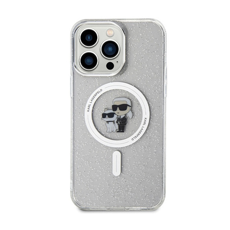 Karl Lagerfeld Karl & Choupette Glitter MagSafe - Etui iPhone 14 Pro Max (przezroczysty) (KLHMP14XHGKCNOT)