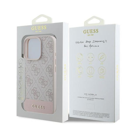 Guess 4G Bottom Stripe - Etui iPhone 16 Pro Max (różowy) (GUHCP16XG4GLPI)