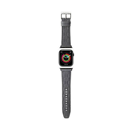 Karl Lagerfeld Saffiano Monogram - Pasek do Apple Watch 42/44/45/49 mm (srebrny) (KLAWLSAKLHPG)