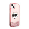 Karl Lagerfeld Liquid Glitter NFT Choupette Head - Etui iPhone 14 Plus (różowy) (KLHCP14MLNCHCP)