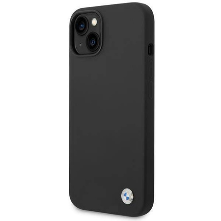 BMW Liquid Silicone Case Metal Logo – Etui iPhone 14 (Czarny) (BMHCP14SSILBK)