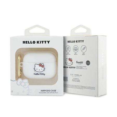 Hello Kitty Silicone 3D Kitty Head - Etui AirPods Pro 2 (biały) (HKAP23DKHSH)