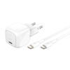 Belkin Ładowarka USB-C PD 30W, mała, biała + kabel USB-C (WCA008KQ1MWH-B6)