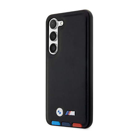 BMW Leather Hot Stamp Tricolor - Etui Samsung Galaxy S23+ (czarny) (BMHCS23M22PTDK)