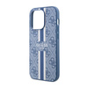 Guess 4G Printed Stripes MagSafe - Etui iPhone 14 Pro (Niebieski) (GUHMP14LP4RPSB)