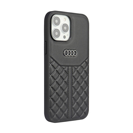 Audi Genuine Leather - Etui iPhone 13 Pro (Czarny) (AU-TPUPCIP13P-Q8/D1-BK)