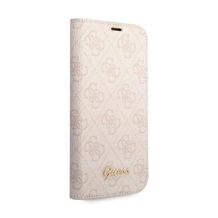 Guess 4G Metal Camera Outline Booktype Case - Etui iPhone 14 Pro Max (rózowy) (GUBKP14XHG4SHP)