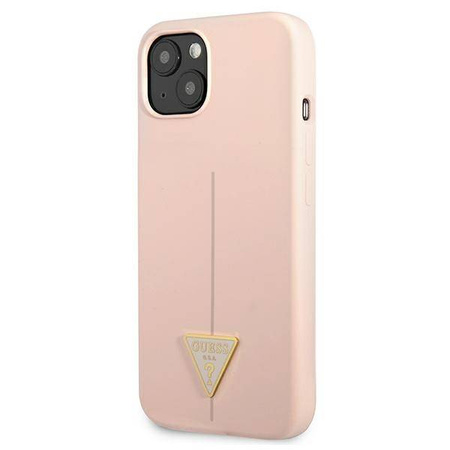 Guess Silicone Triangle Logo - Etui iPhone 13 mini (różowy) (GUHCP13SSLTGP)