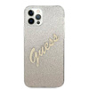 Guess Glitter Gradient Script - Etui iPhone 12 Pro Max (złoty) (GUHCP12LPCUGLSGO)