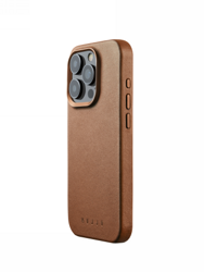 Mujjo Full Leather Case - etui skórzane do iPhone 15 Pro kompatybilne z MagSafe (tan) (MUJJO-CL-039-TN)