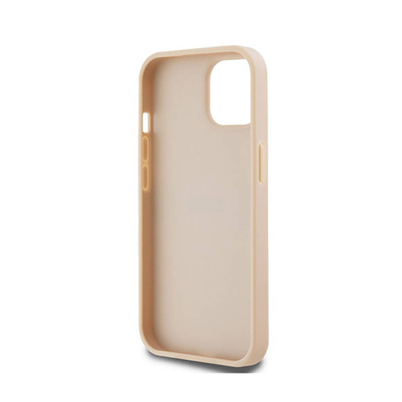 DKNY Leather Mono Stripe & Metal Logo - Etui iPhone 15 Plus / 14 Plus (różowy) (DKHCP15MPRTHSLP)