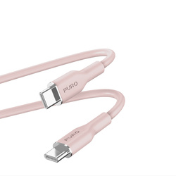 PURO ICON Soft Cable – Kabel USB-C do USB-C 1.5 m (Dusty Pink) (PUUSBCUSBCICONROSE)