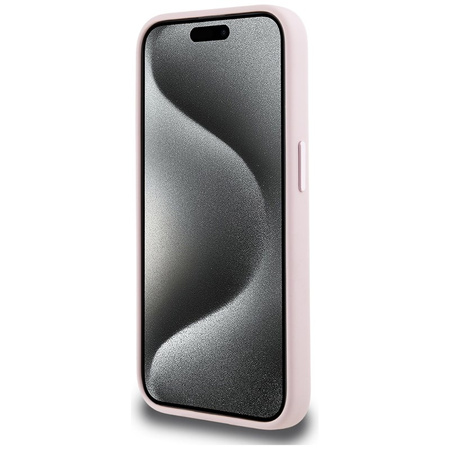 Karl Lagerfeld Silicone Shadow Metal Initial MagSafe - Etui do iPhone 15 Pro Max (różowy) (KLHMP15XSCMKMPCP)