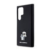 Karl Lagerfeld Silicone Karl & Choupette Metal Pin - Etui Samsung Galaxy S24 Ultra (czarny) (KLHCS24LSMHKCNPK)
