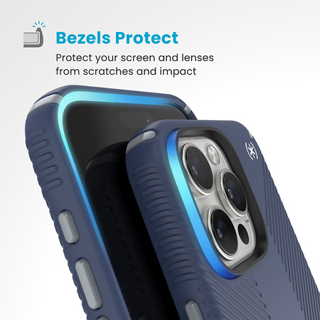 Speck Presidio2 Grip ClickLock & MagSafe - Etui iPhone 16 Pro Max (Coastal Blue / Dust Grey / White) (150725-3206)