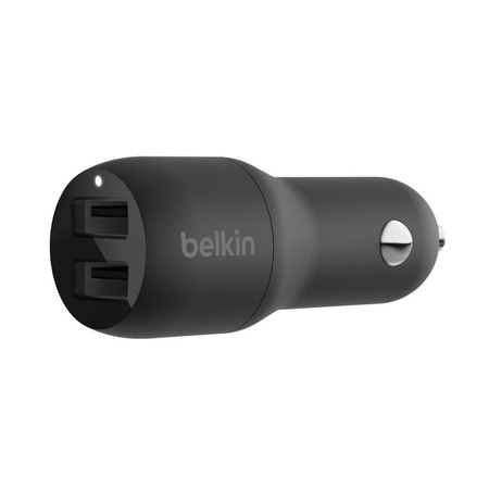 Belkin dwuportowa ładowarka samochodowa Dual USB-A, 12W X2 - czarna (CCB001BTBK)