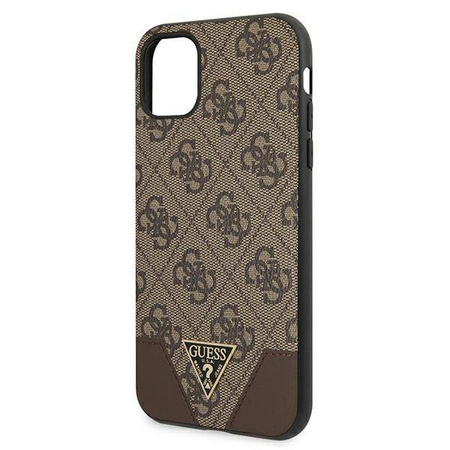 Guess 4G Triangle Collection - Etui iPhone 11 (brązowy) (GUHCN61PU4GHBR)