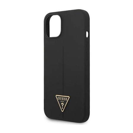 Guess Silicone Triangle Logo - Etui iPhone 14 Plus (czarny) (GUHCP14MSLTGK)