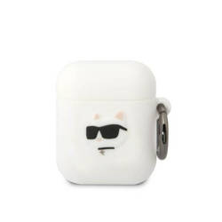 Karl Lagerfeld Silicone NFT Choupette Head 3D - Etui AirPods 1/2 gen (biały) (KLA2RUNCHH)