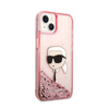 Karl Lagerfeld Liquid Glitter NFT Karl's Head - Etui iPhone 14 Plus (różowy) (KLHCP14MLNKHCP)