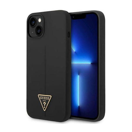 Guess Silicone Triangle Logo - Etui iPhone 14 Plus (czarny) (GUHCP14MSLTGK)
