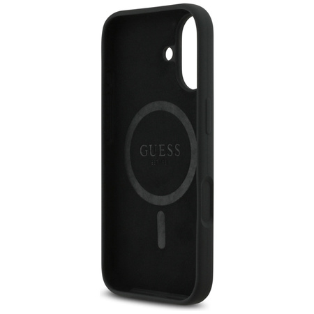 Guess Silicone Triangle Logo MagSafe - Etui iPhone 17 (czarny) (GUHMP17SSCTRLMK)