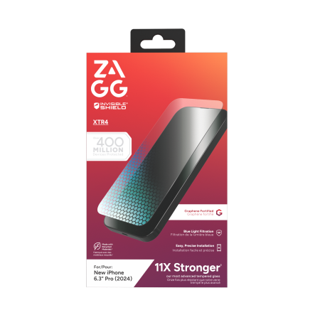ZAGG InvisibleShield Glass XTR4 - szkło ochronne z grafenem i filtrem światła niebieskiego do iPhone 16 Pro (200114880)