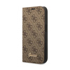 Guess 4G Metal Camera Outline Booktype Case - Etui iPhone 14 (brązowy) (GUBKP14SHG4SHW)