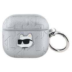 Karl Lagerfeld Monogram Choupette Head - Etui AirPods 4 (srebrny) (KLA4PGCHPS)
