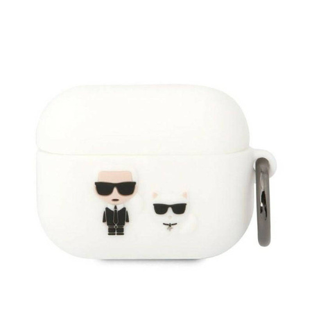 Karl Lagerfeld Silicone Karl & Choupette - Etui AirPods Pro (biały) (KLACAPSILKCW)