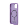 Guess Saffiano MagSafe - Etui iPhone 15 (fioletowy) (GUHMP15SPSAHMCU)