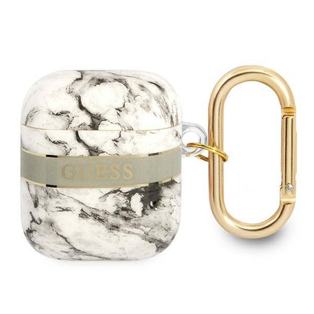 Guess Marble Strap - Etui Airpods 1/2 gen (Grey) (GUA2HCHMAG)