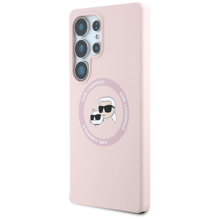 Karl Lagerfeld Silicone Double Heads And Circle MagSafe - Etui Samsung Galaxy S25 Ultra (różowy) (KLHMS25LSKCHTCP)