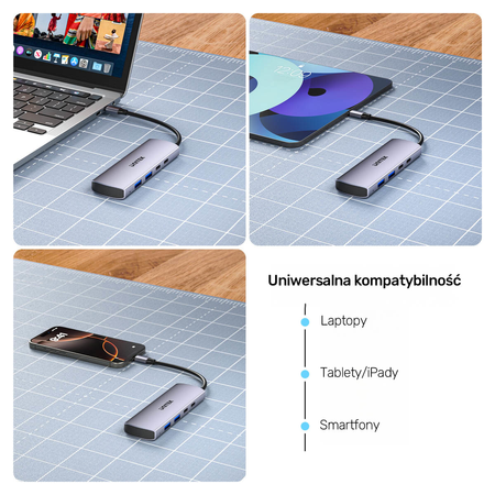Unitek Hub 4w1 USB-C 10 Gbps, 2x USB-A i 2x USB-C H1112DGY01 (H1112DGY01)